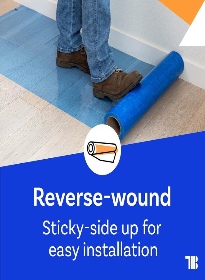 TapeManBlue Floor Protection Film, 24 inch x 200' roll, Made in USA, Blue Self Adhesive Floor Protector for Moving and Construction, Temporary Covering for Protection of Hardwood, Tile, Other Hard Surfaces - Image 3